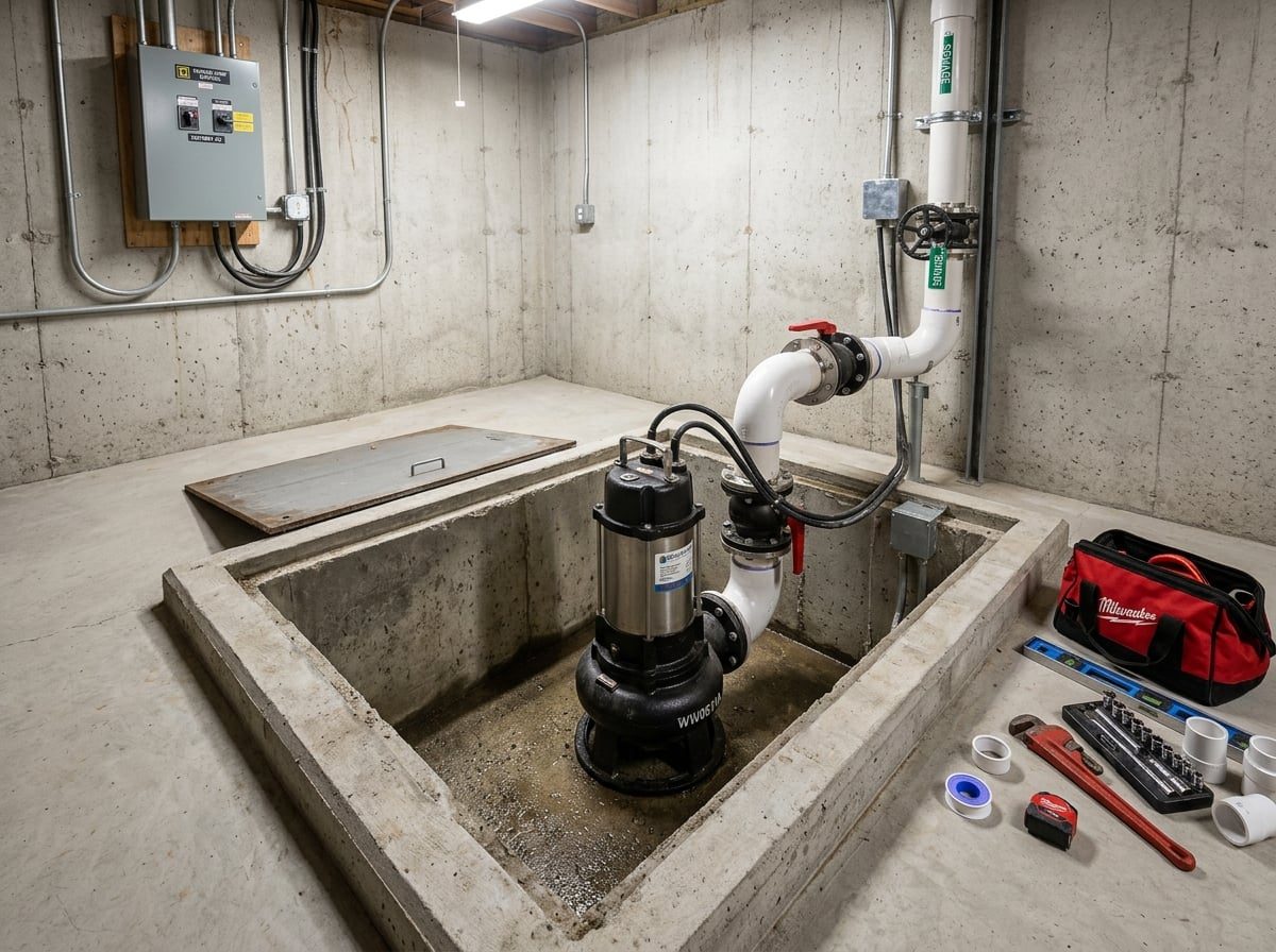 Professionelle Pumpeninstallation – Hebeanlage fachgerecht eingebaut